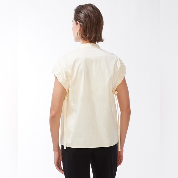 NEW Chico's Black Label Pretty Poplin Neutral Blouse-Size XS-Cream - Picture 3 of 9